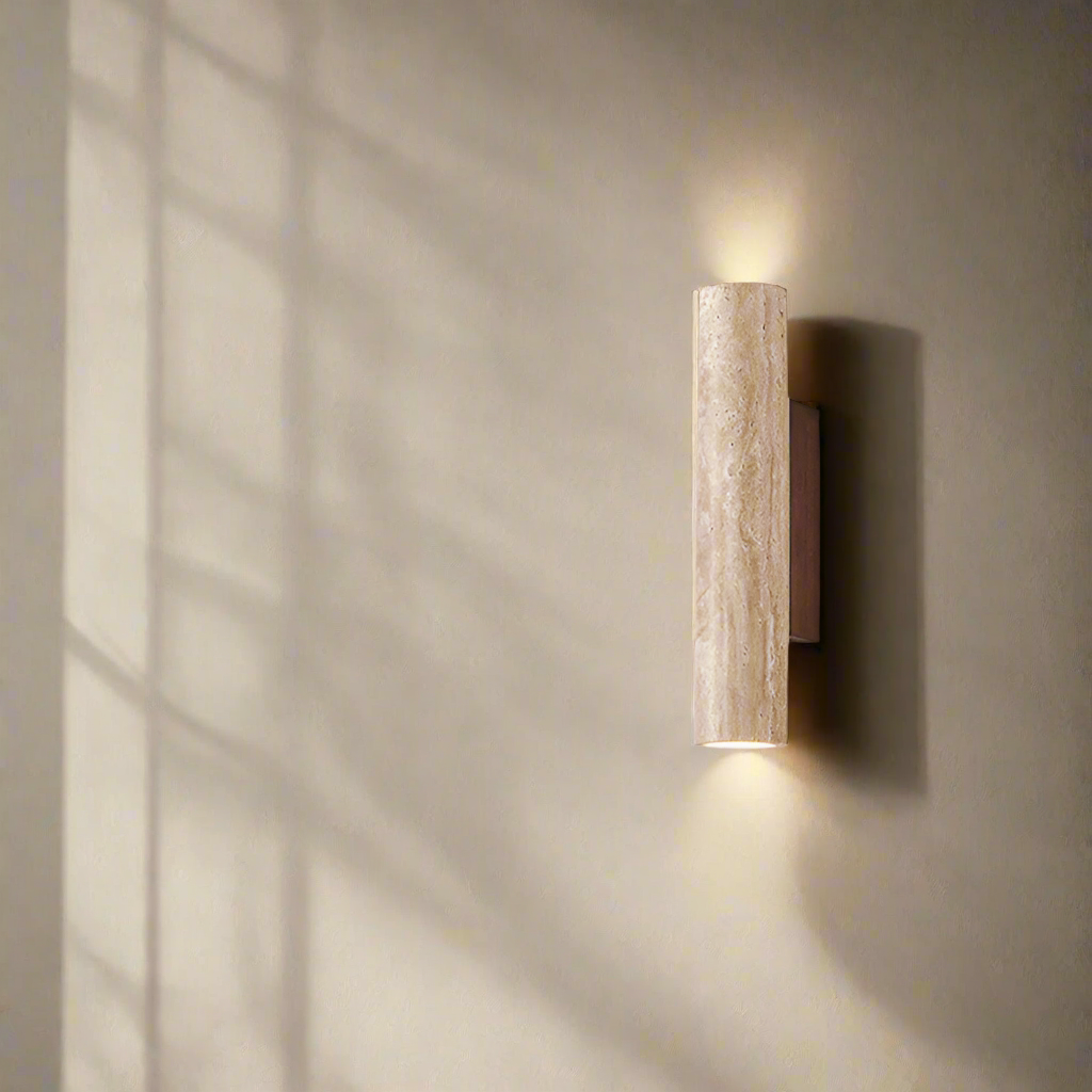 Lights & Brights Japandi Travertine Stone Wall Light – Up & Down