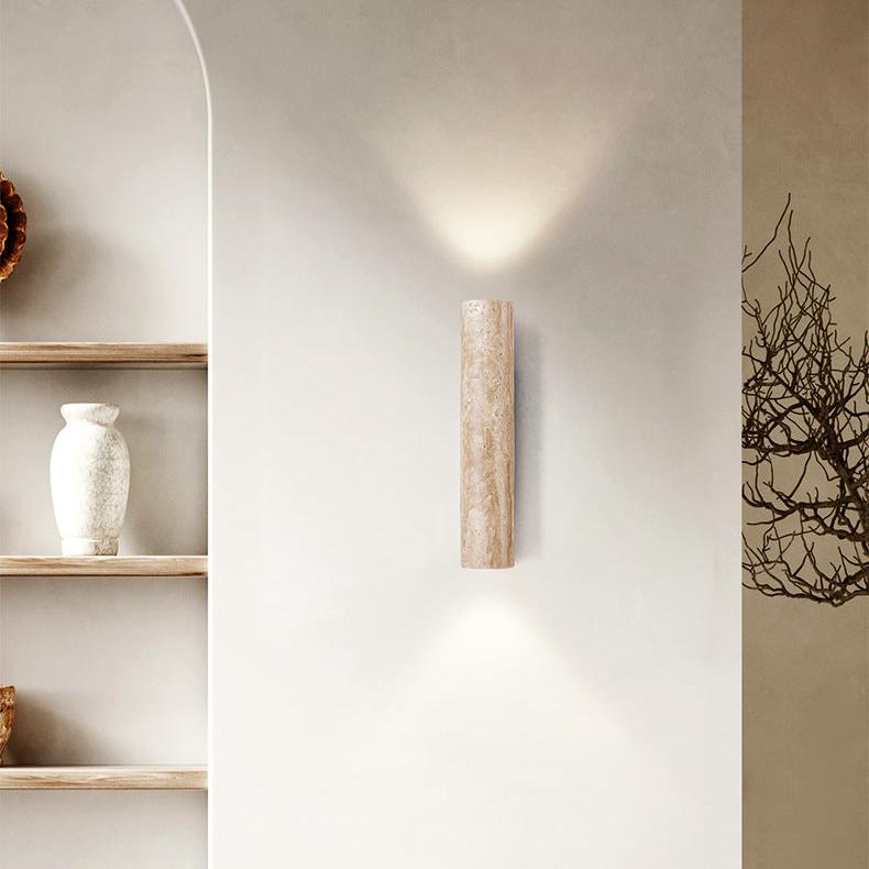 Lights & Brights Japandi Travertine Stone Wall Light – Up & Down