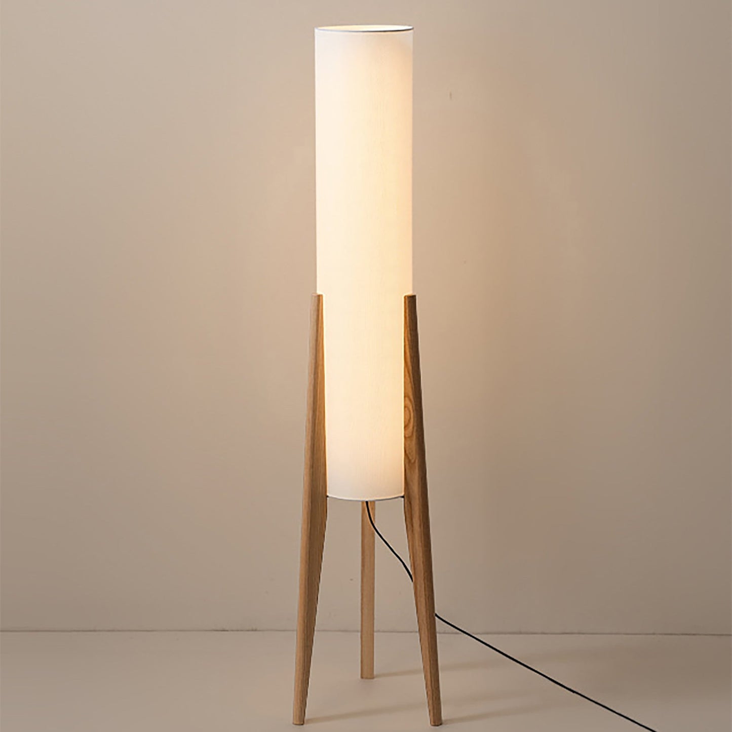 Lights & Brights Mid-Century Modern Floor Lamp – Walnut & Fabric