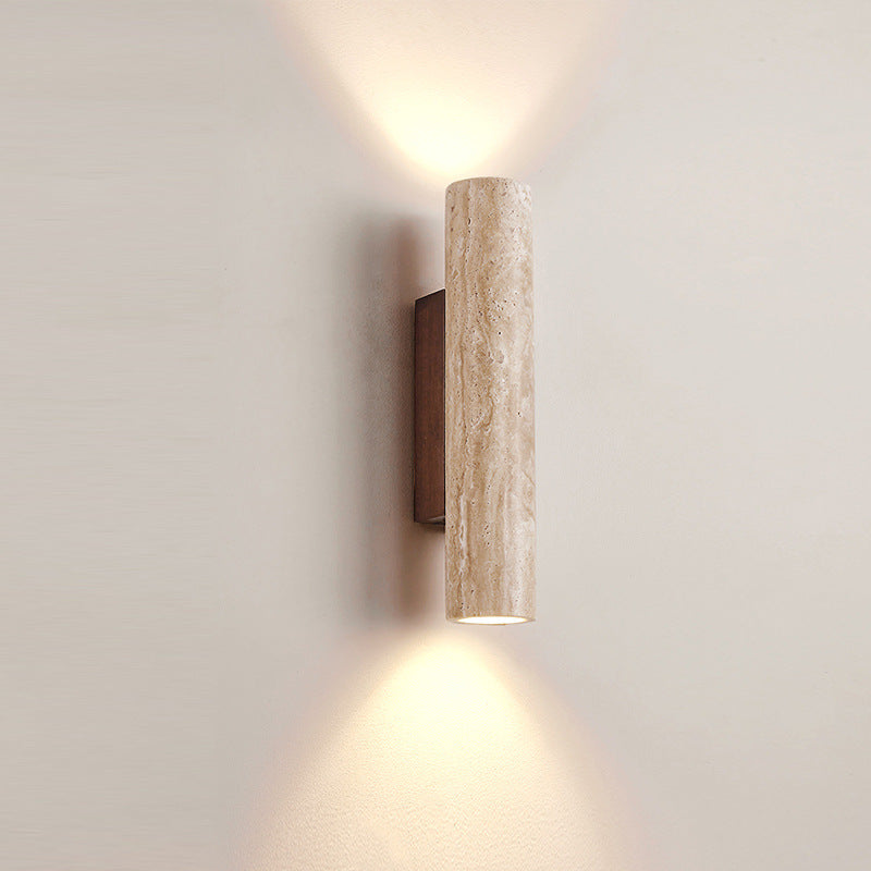 Lights & Brights Japandi Travertine Stone Wall Light – Up & Down
