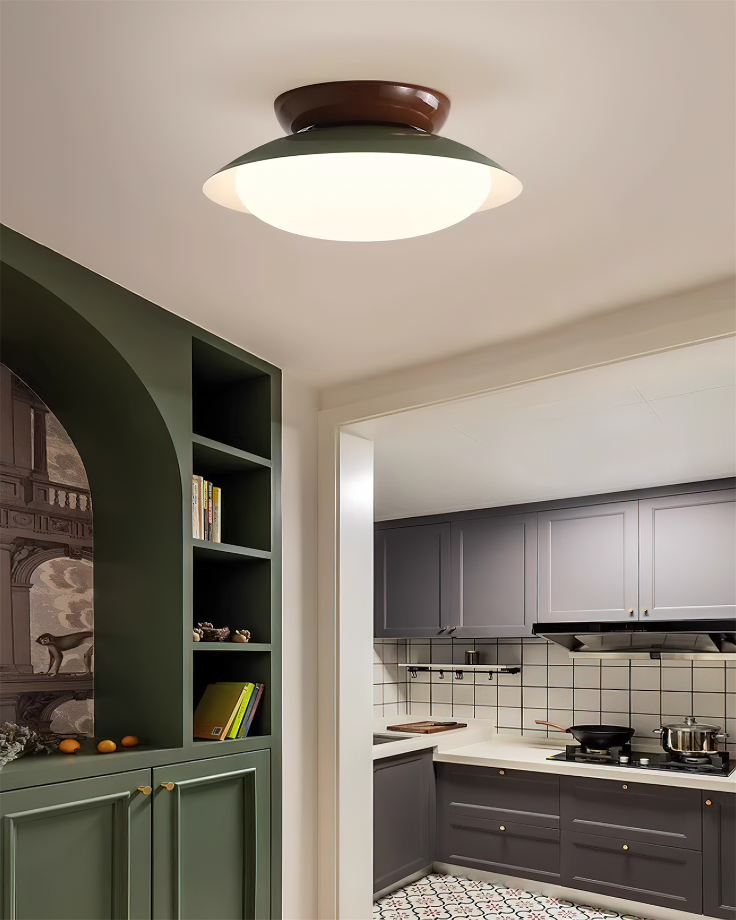 LIGHTS & BRIGHTS | Mid-Century Green LED Ceiling Light