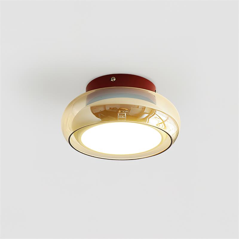 Lights & Brights Luxe Cognac Glass Flush Ceiling Light – Metal & Glass