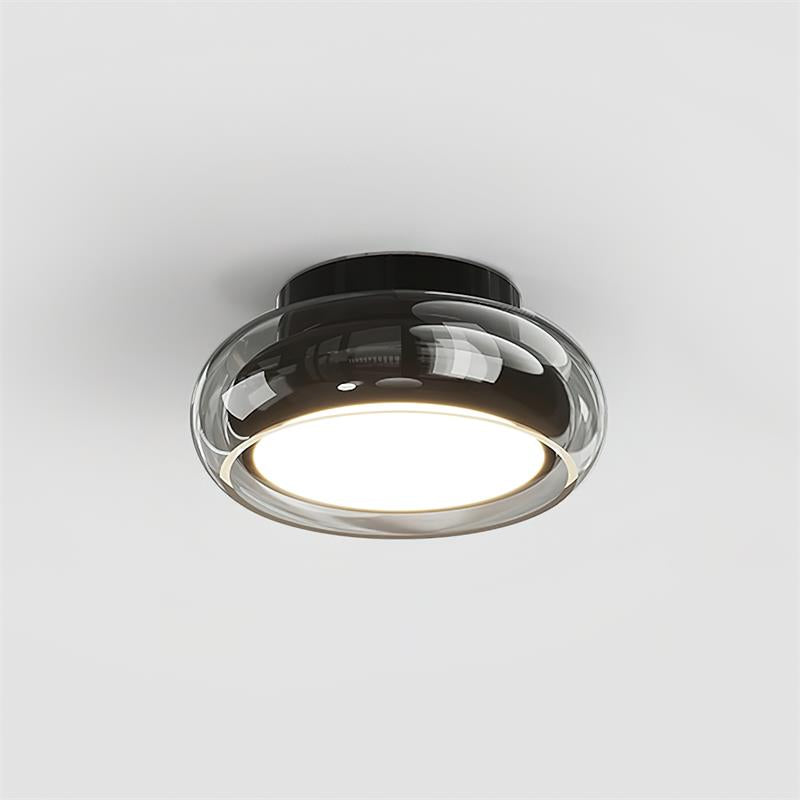 Lights & Brights Luxe Cognac Glass Flush Ceiling Light – Metal & Glass