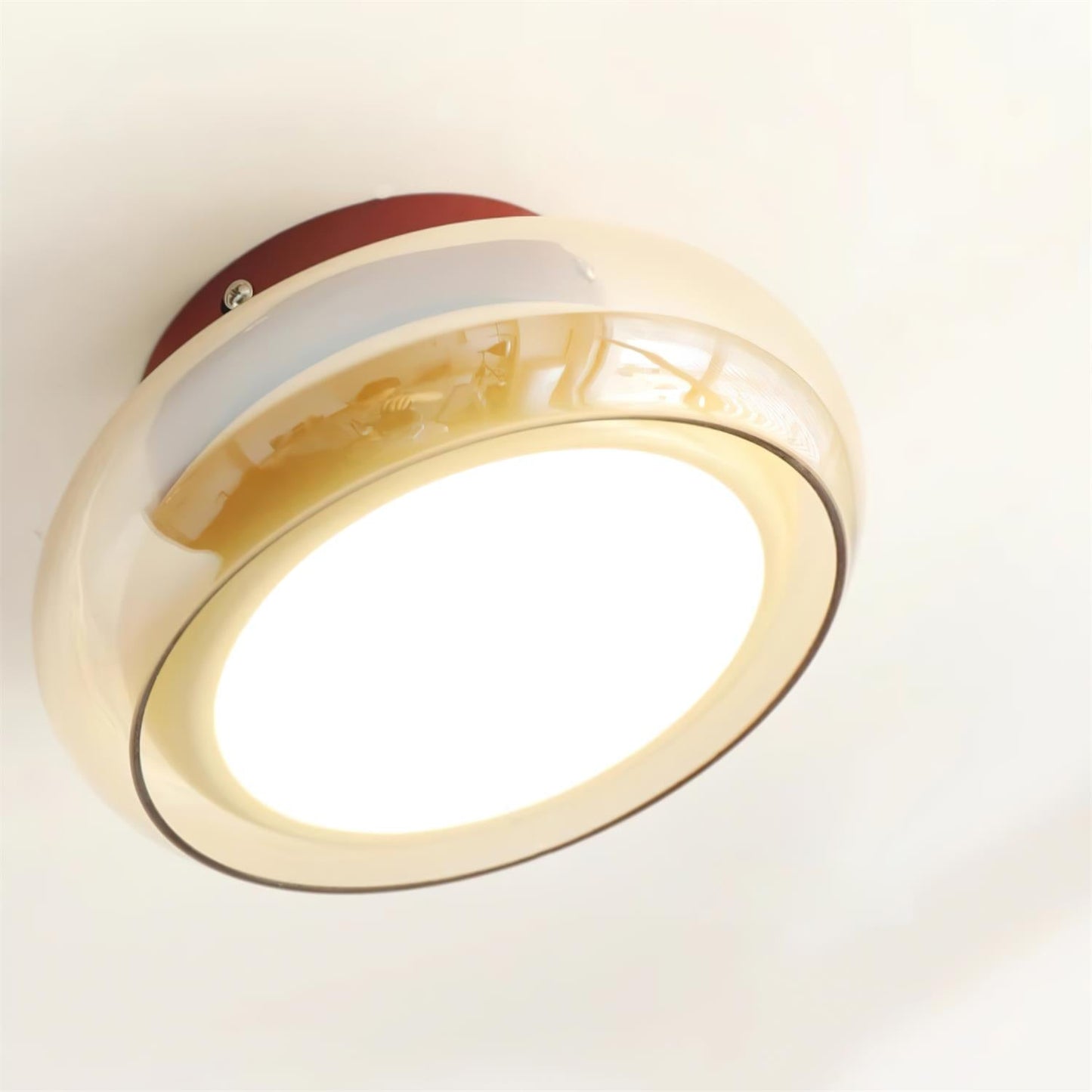 Lights & Brights Luxe Cognac Glass Flush Ceiling Light – Metal & Glass