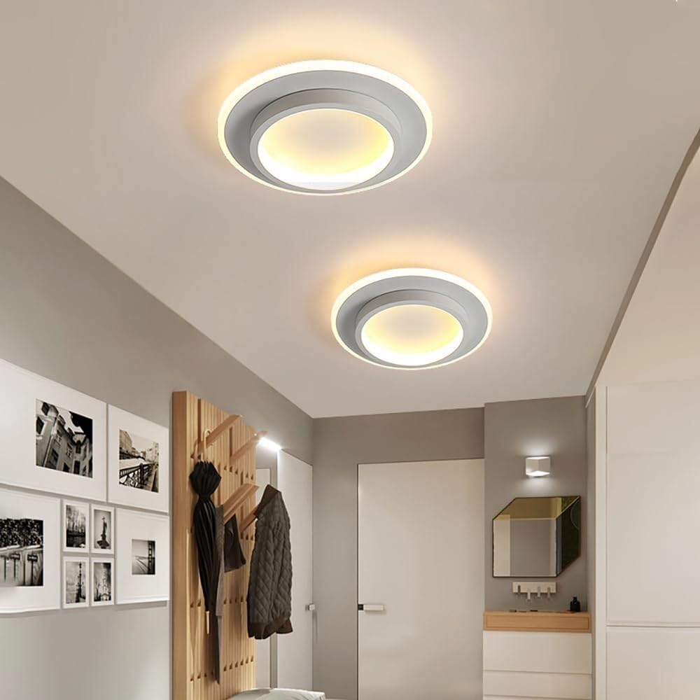 Lights & Brights Modern Round Slim LED Ceiling Light – Iron & Acrylic