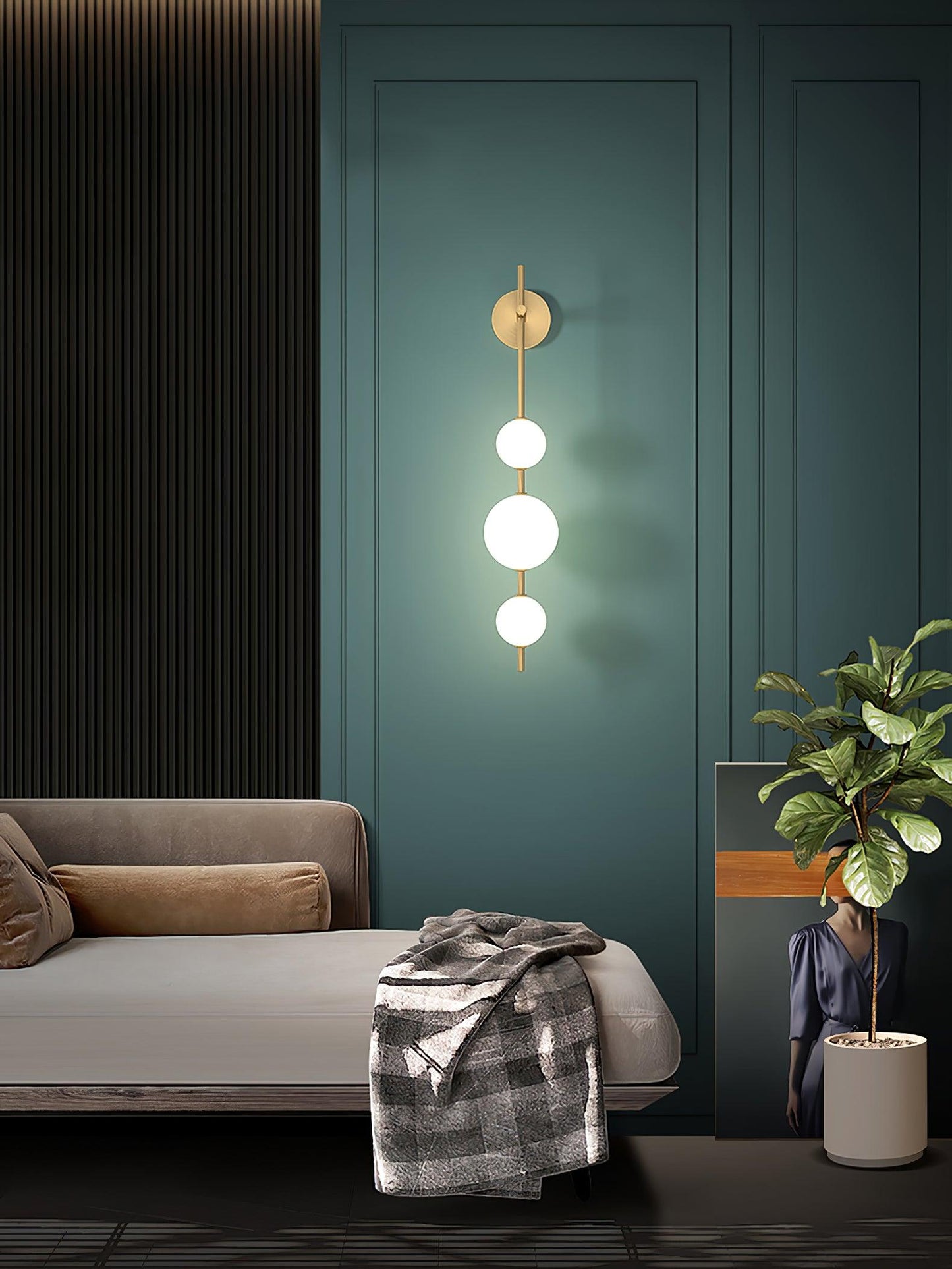 Lights & Brights Vertical Globe LED Wall Sconce – Metal & Glass
