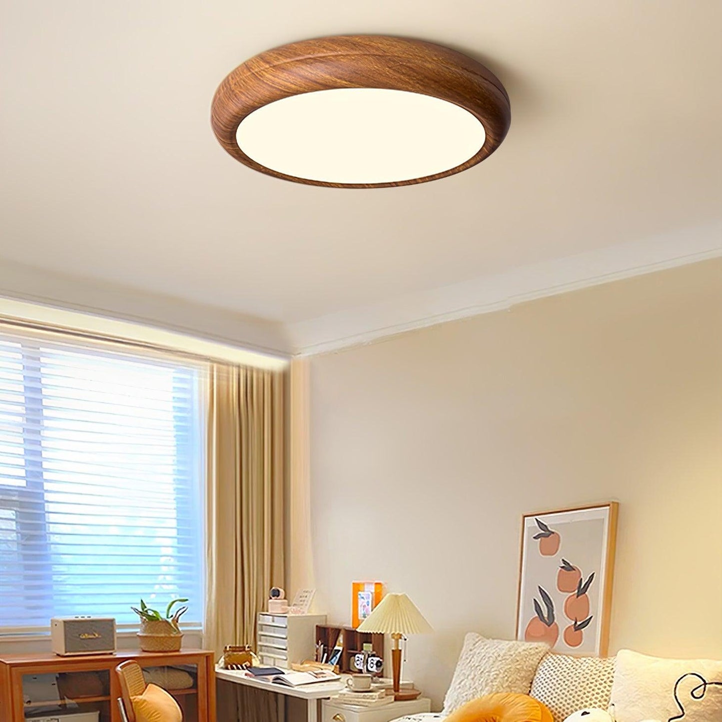 LIGHTS & BRIGHTS | Nordic Wood Grain LED Flush Ceiling Light