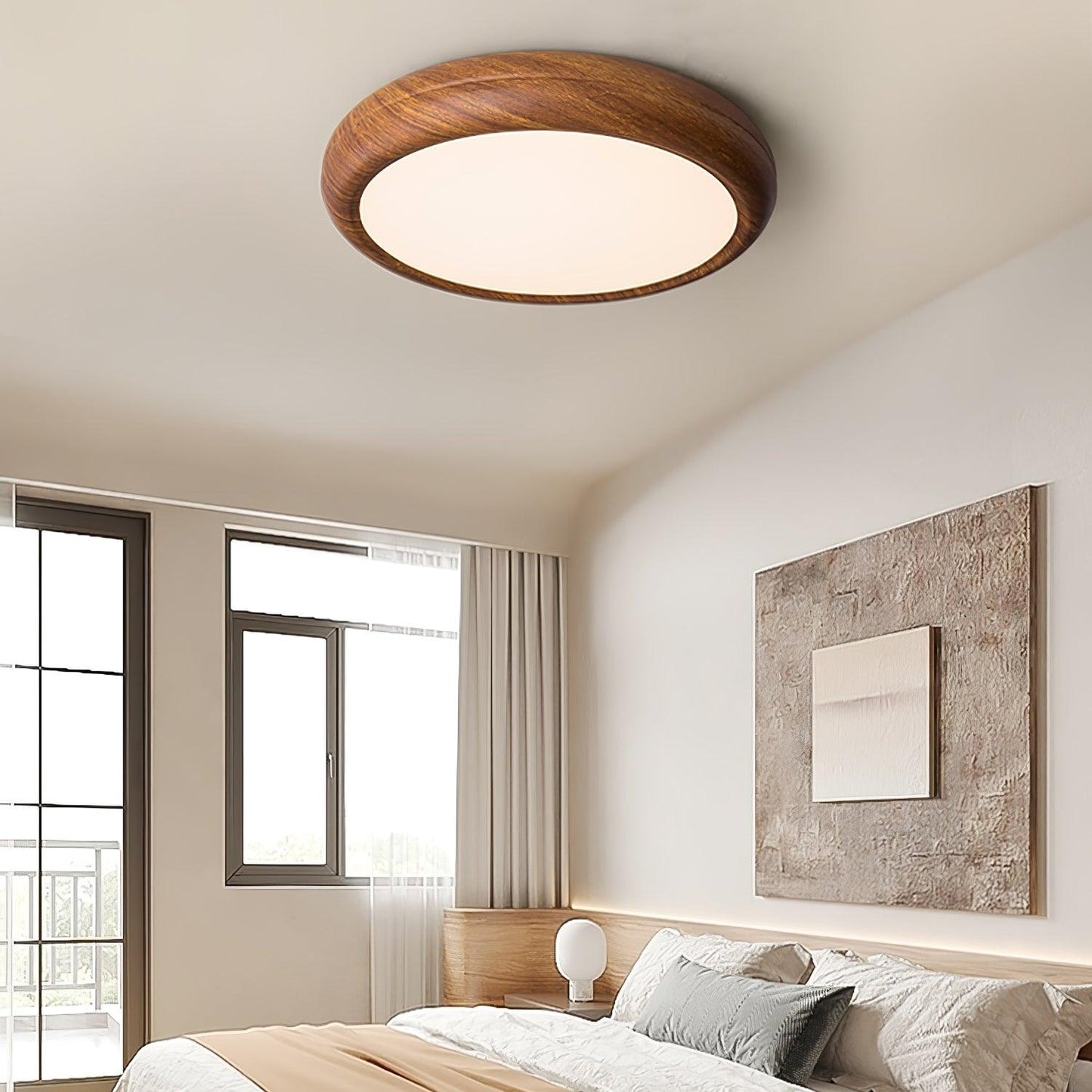LIGHTS & BRIGHTS | Nordic Wood Grain LED Flush Ceiling Light