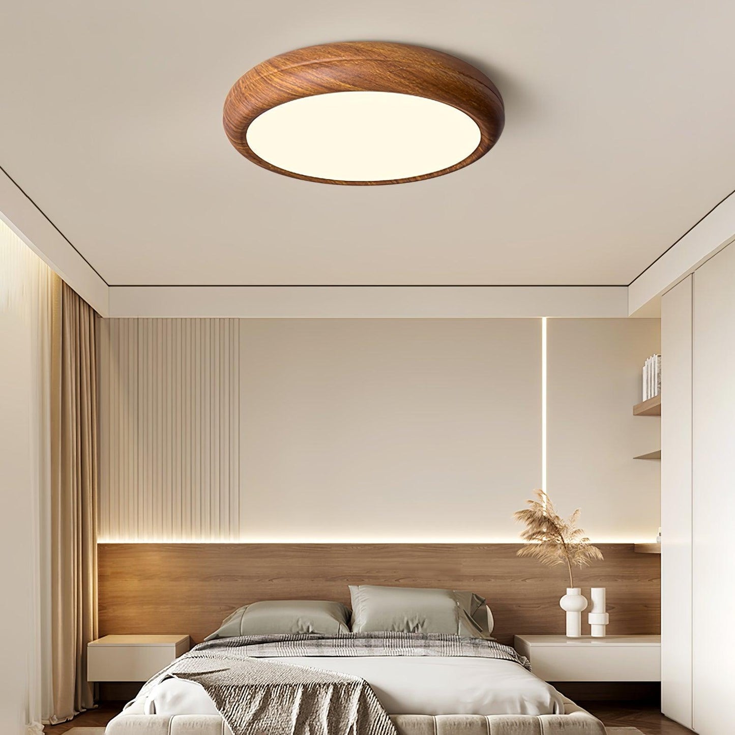 LIGHTS & BRIGHTS | Nordic Wood Grain LED Flush Ceiling Light