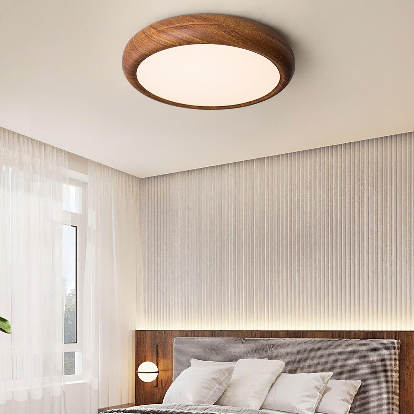 LIGHTS & BRIGHTS | Nordic Wood Grain LED Flush Ceiling Light