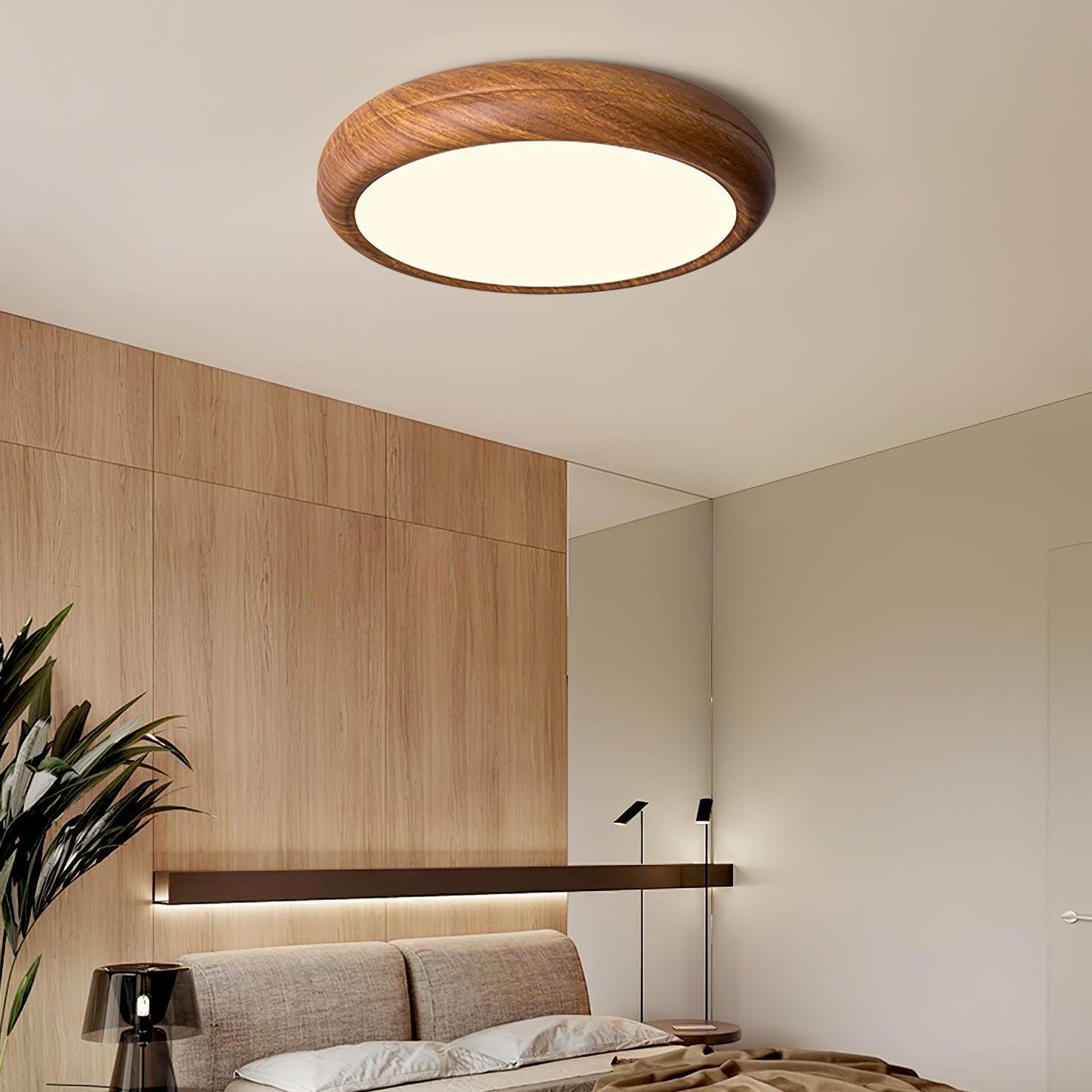 LIGHTS & BRIGHTS | Nordic Wood Grain LED Flush Ceiling Light