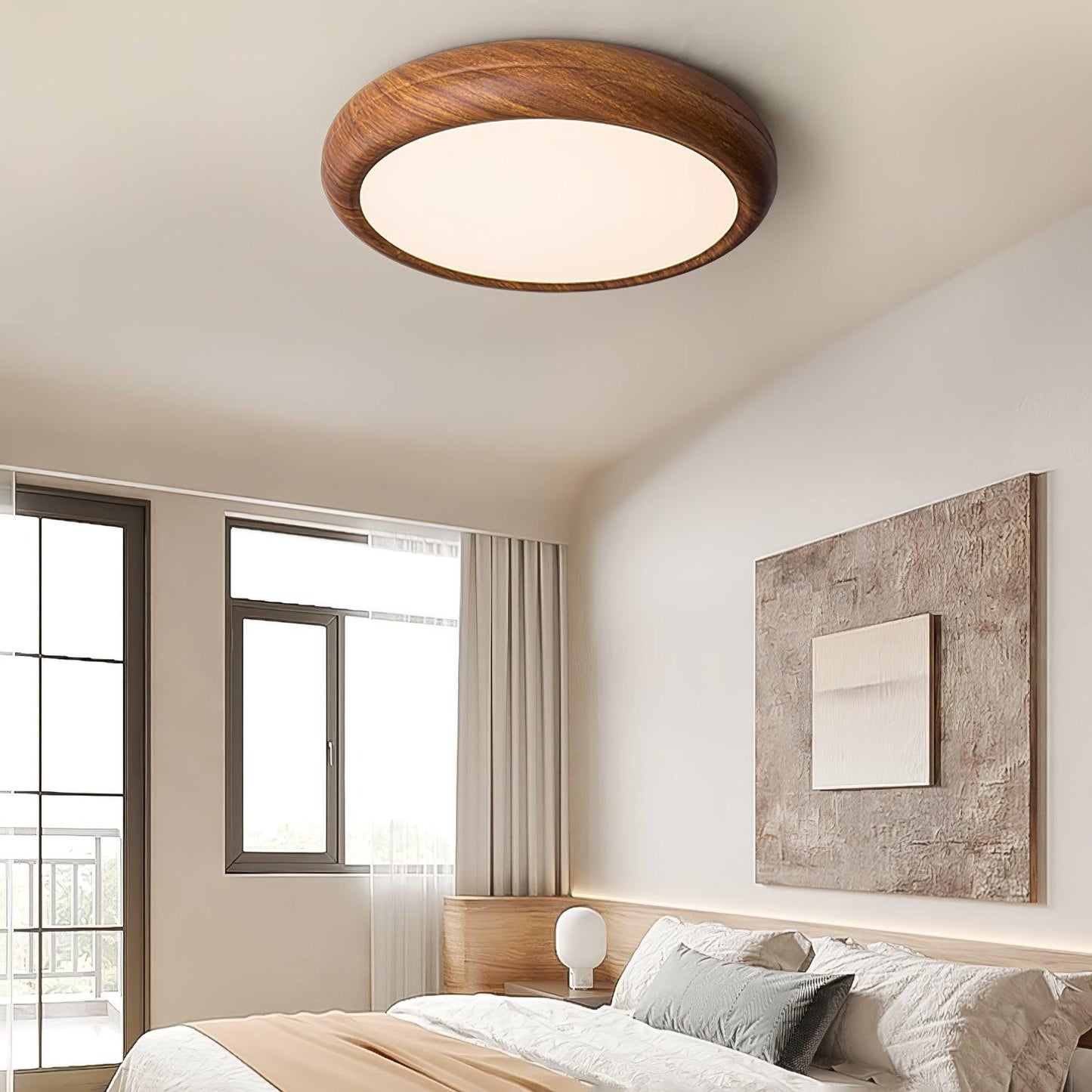 LIGHTS & BRIGHTS | Nordic Wood Grain LED Flush Ceiling Light