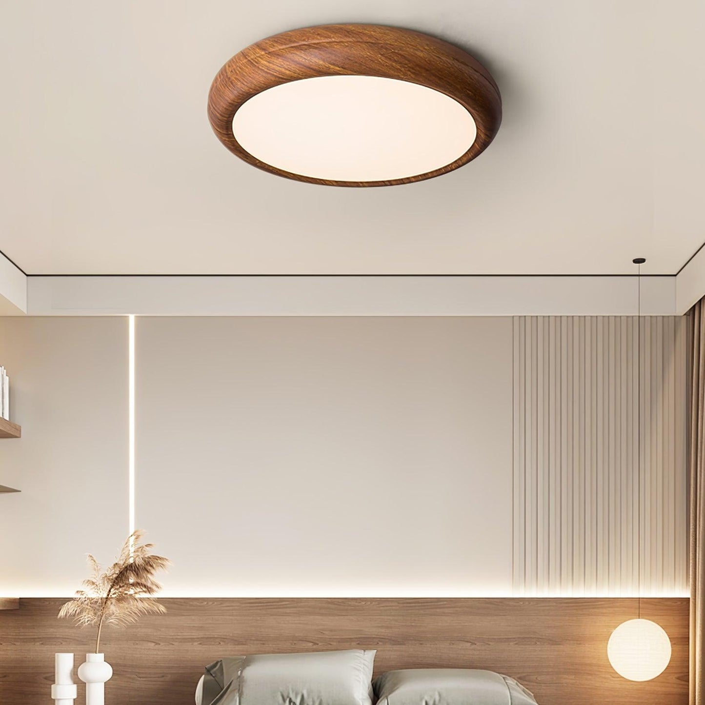 LIGHTS & BRIGHTS | Nordic Wood Grain LED Flush Ceiling Light