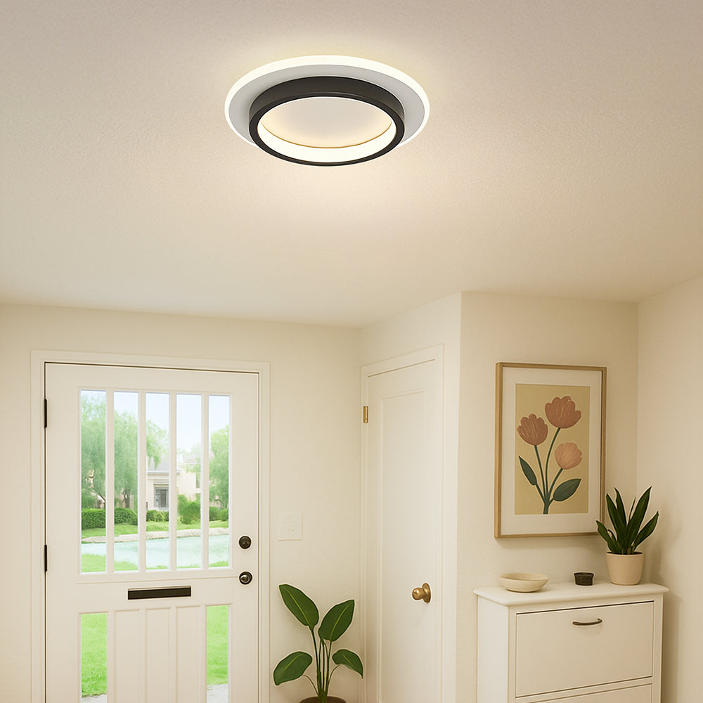 Lights & Brights Modern Round Slim LED Ceiling Light – Iron & Acrylic