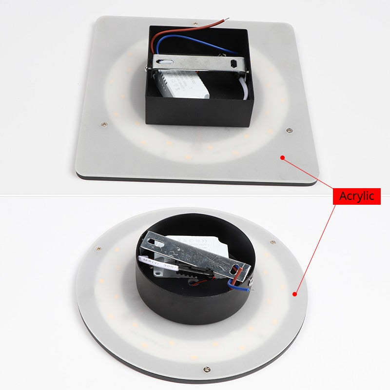 LIGHTS & BRIGHTS | Minimalist Indoor LED Wall Light – Round & Square Design, Black or White