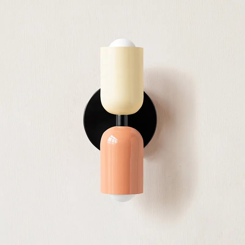 LIGHTS & BRIGHTS | Double-Head LED Iron Wall Lamp – Bauhaus Colour-Block, Hardwired